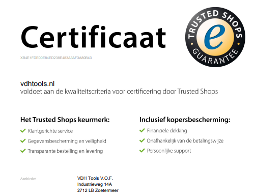 VDH Tools Certificaat Trusted Shops met kopersbescherming