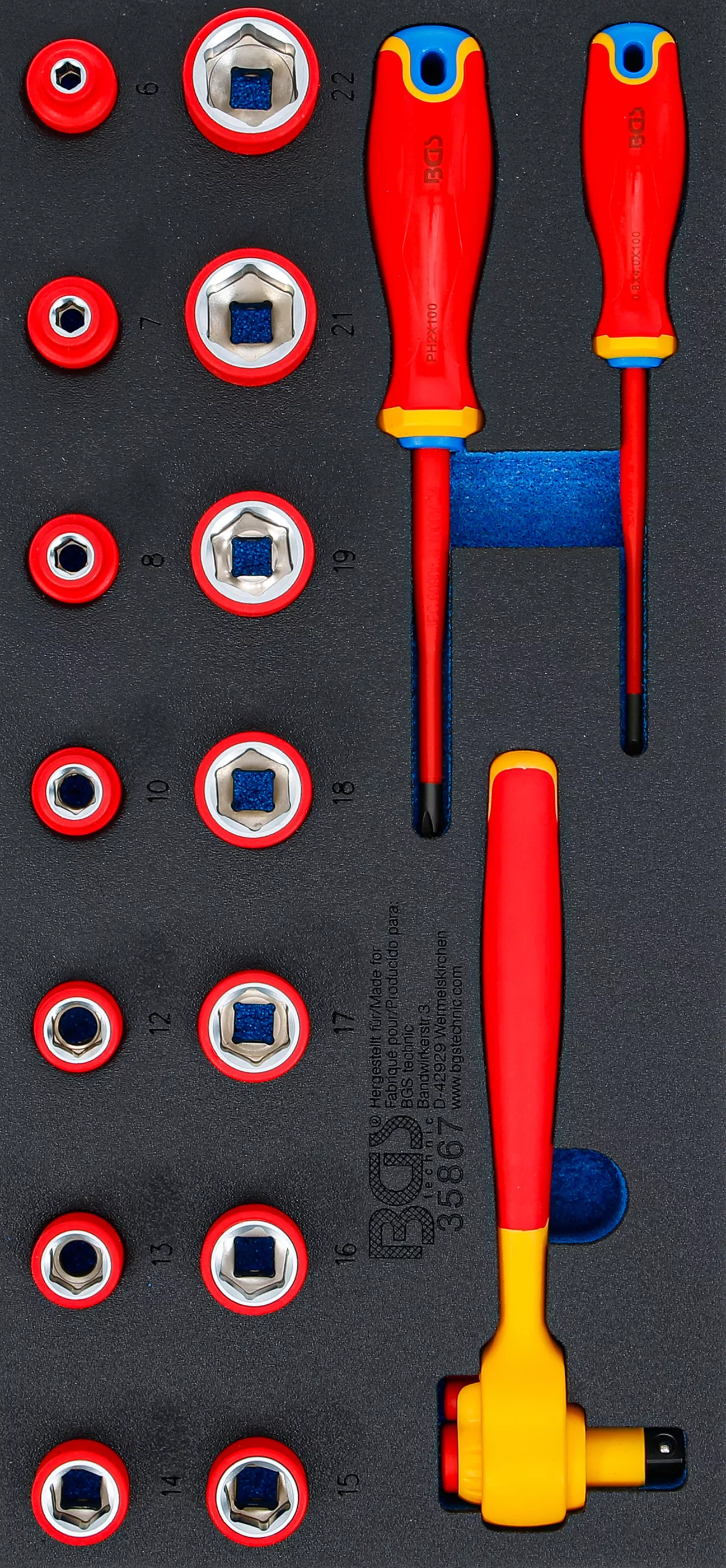 BGS 3/8" Gereedschapmodule VDE-dopsleutel- en schroevendraaierset