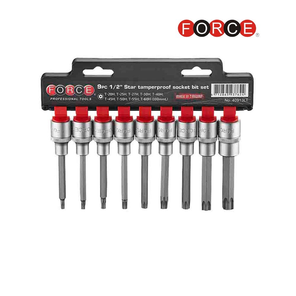 FORCE 1/2" Resistorx doppen set T20H t/m T60H