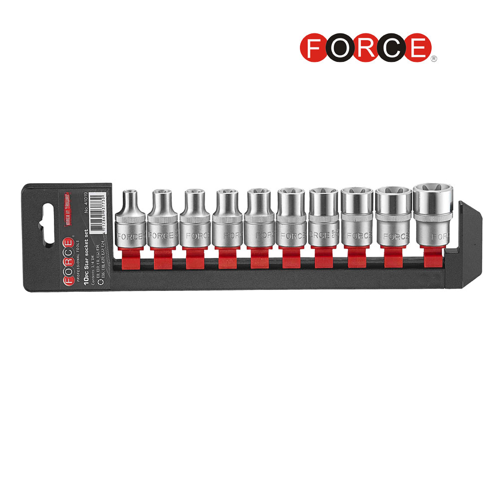 FORCE 1/2" Doppen set E8 t/m E24 (torx)