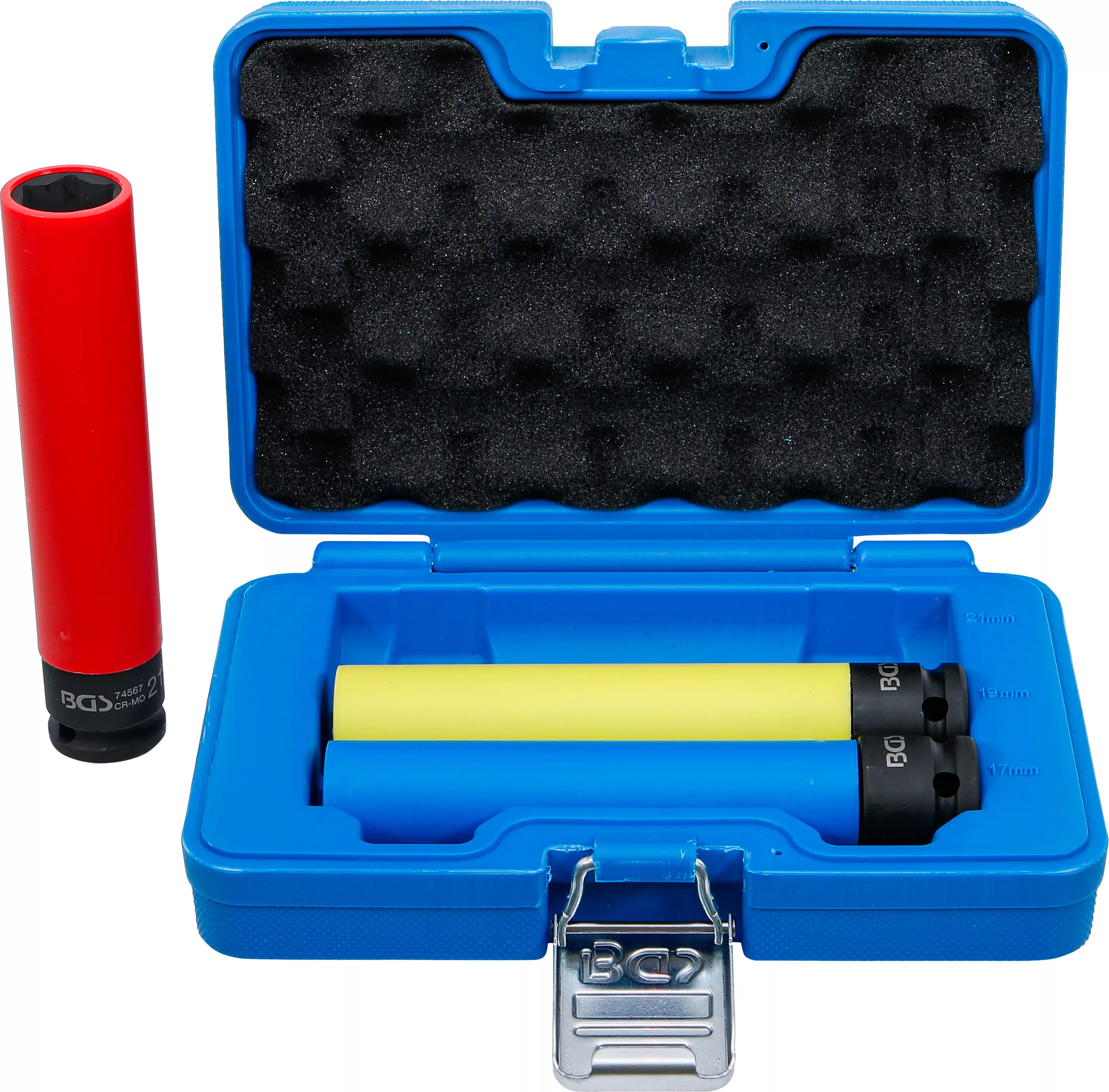 BGS 1/2" Krachtdoppen wielmoerdopsleutel set extra diep 17 / 19 / 21 mm 3-dlg