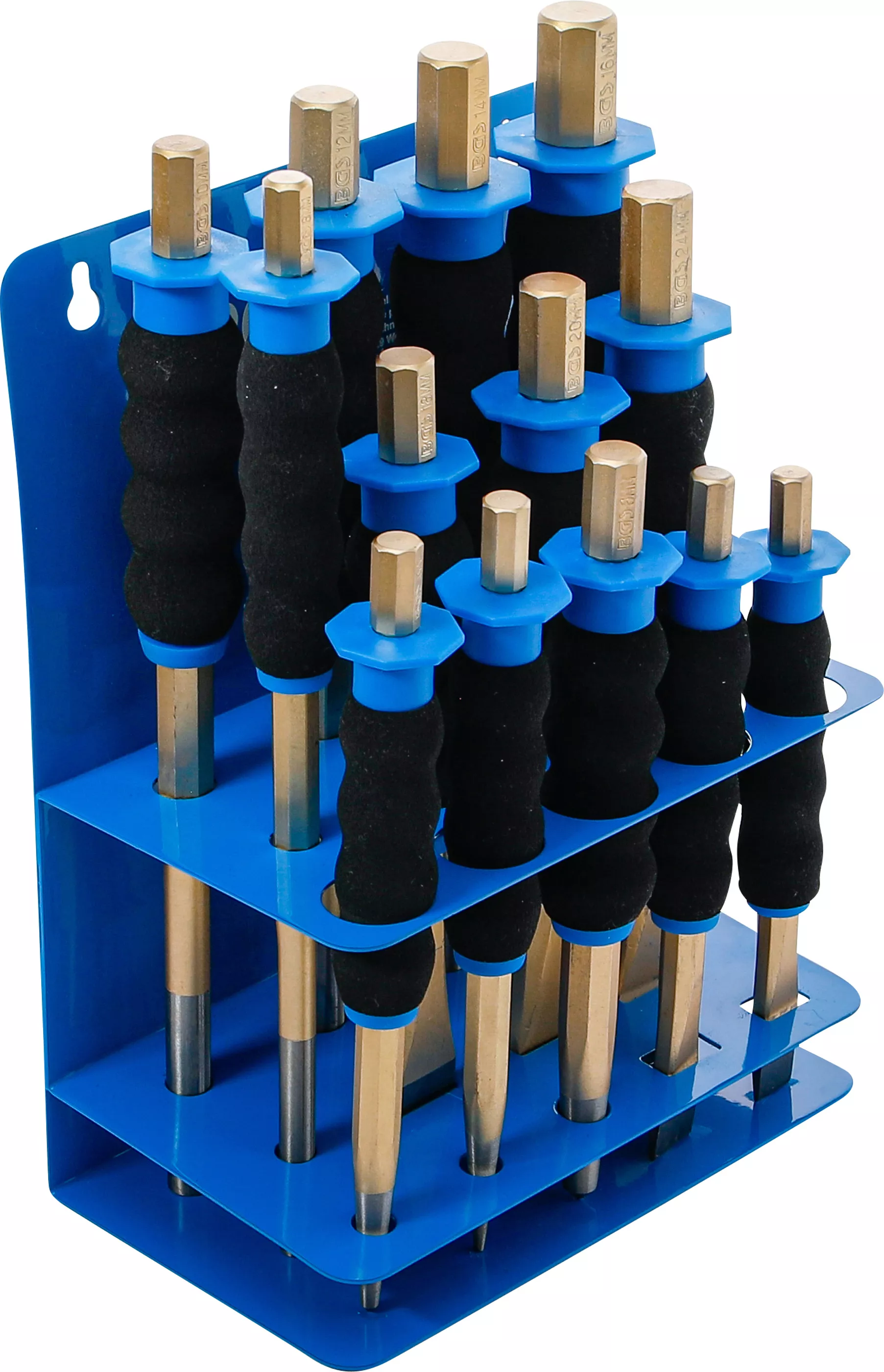 BGS Pendrijver-/ centerpunt-/ vlakbeitelset met handbescherming 13-dlg