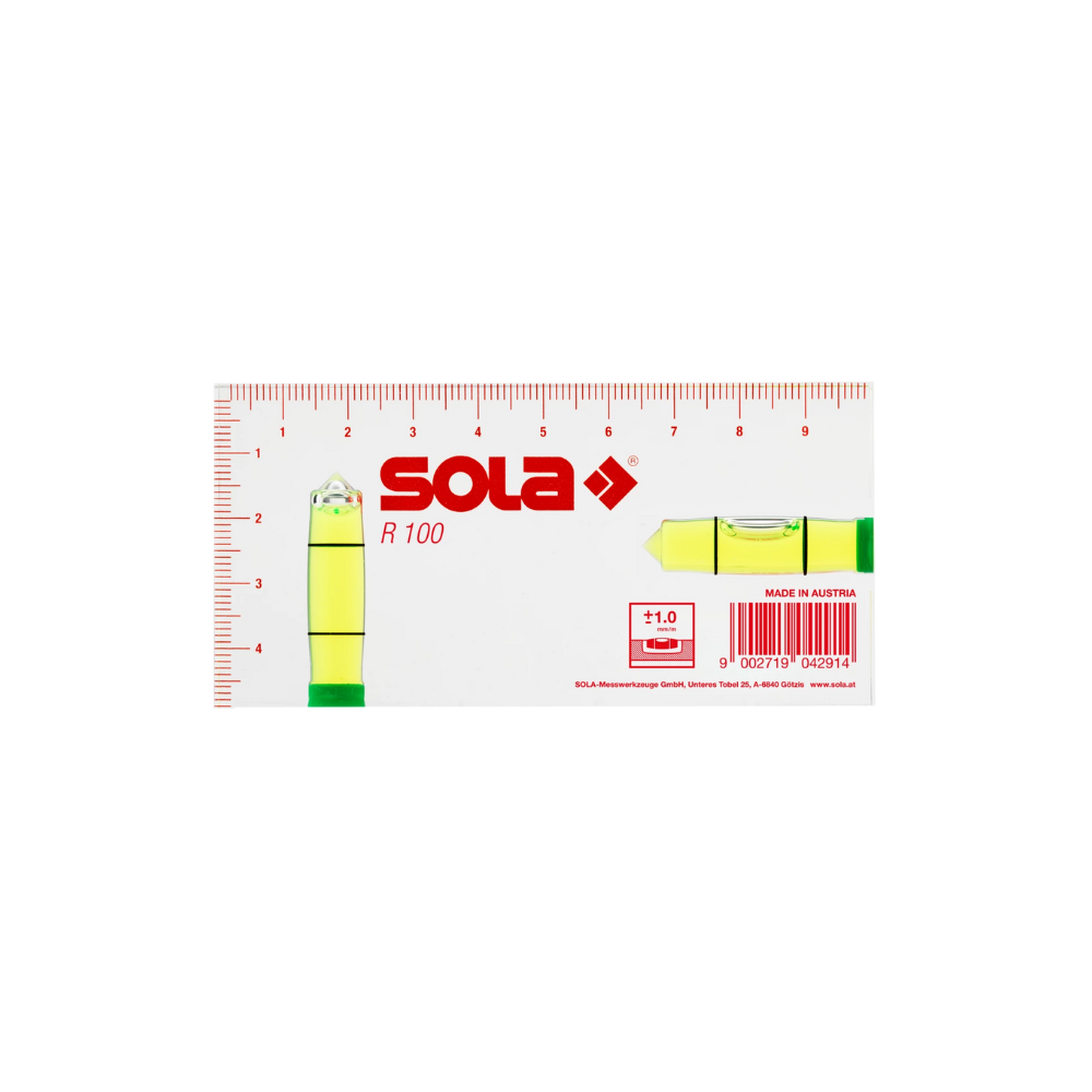 SOLA Architecten waterpas (kim waterpas) 100x50x15mm R 100