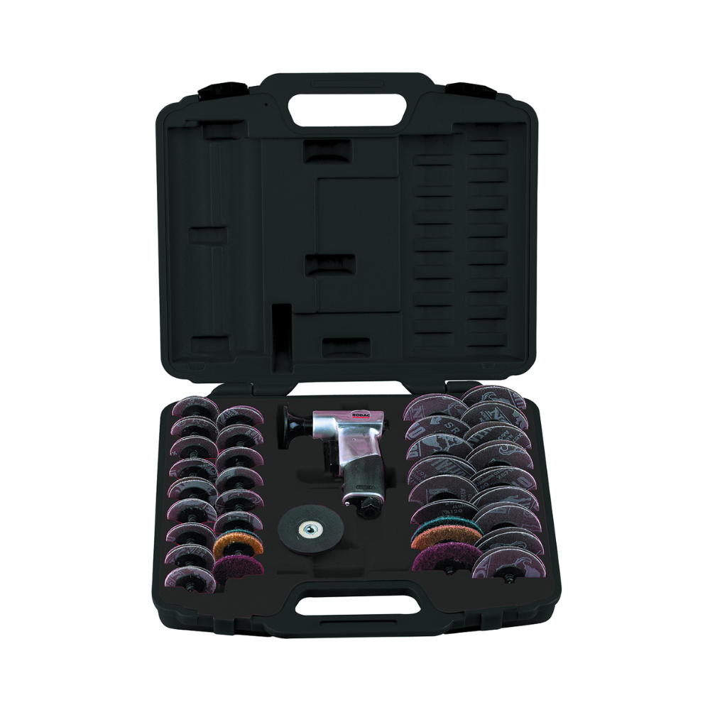 RODAC Excentrische schuurmachine mini (50+75 mm) in koffer
