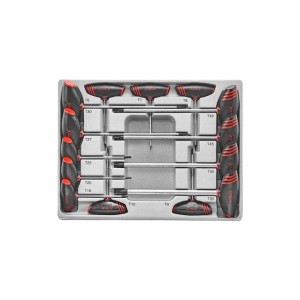 FORCE Tooltray T-greep torx schroevendraaier set T6 t/m T55