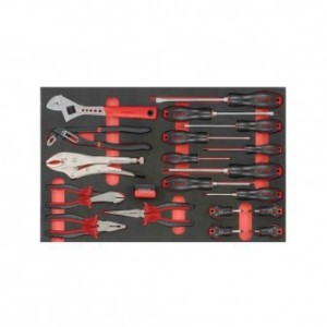 FORCE Tooltray foam schroevendraaiers & tangen set (EVA) | 20-delig