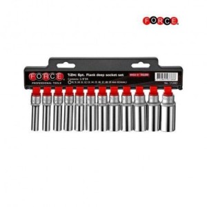 FORCE 3/8" Doppen set lang 12-kant, 8 t/m 19 mm