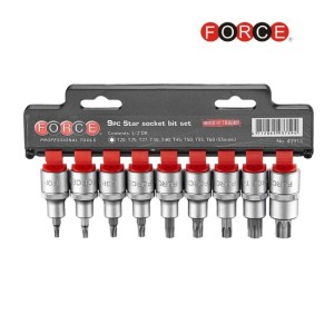 FORCE 1/2" Torx doppen set T20 t/m T60