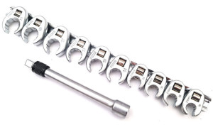FORCE 3/8"Crowfoot open ringsleutel / remleidingsleutel set 11-delig