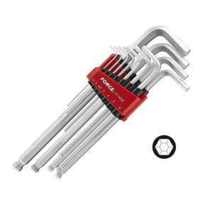 FORCE Haakse Kogel inbussleutel set XL 11-delig