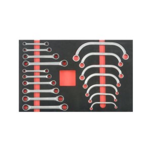 FORCE Foam Tooltray ratel-sleutel combinatieset 17-delig