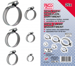 BGS Assortiment slangklemmen Ø 16 - 40 mm, 26-delig