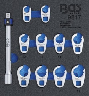 BGS Tooltray 3/8" Crowfoot sleutel set 10 - 19 mm