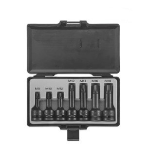 FORCE 1/2" Doppen set M8 t/m M18 (spline)