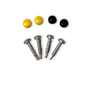 LB Tools Kentekenplaatschroeven set met gele en zwarte dopjes