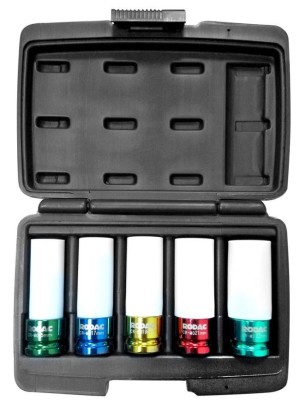 RODAC 1/2" Dunwandige Krachtdoppen set met hoes 15-17-19-21 mm