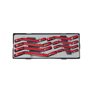 FORCE Tooltray Ring-ringratel sleutel set - 15° gebogen