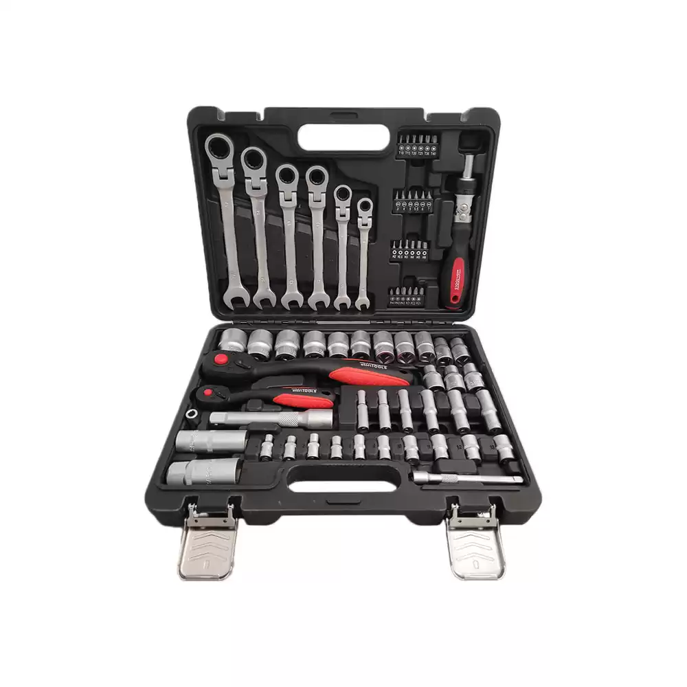 WEBER TOOLS Gereedschapskoffer 1/4" & 1/2" met o.a. doppen, bits, ratels, sleutels